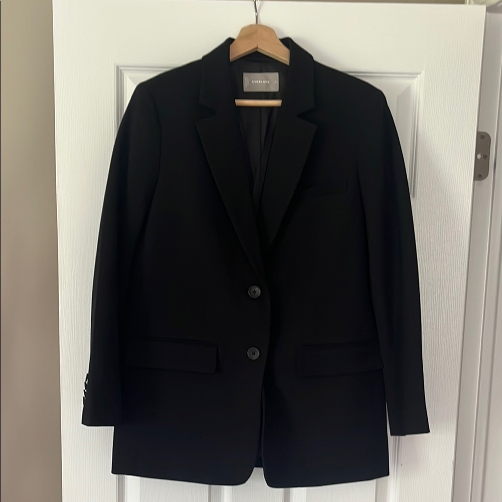 Everlane oversized black wool blazer jacket size 4
